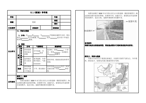 5.1植被导学案2课时高中地理人教版必修一