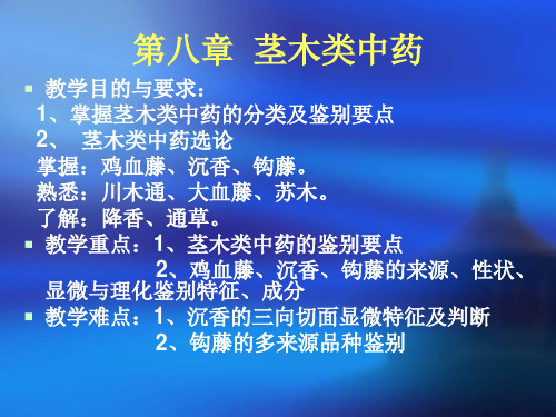 第八章茎木类中药 实用中药鉴定学课件