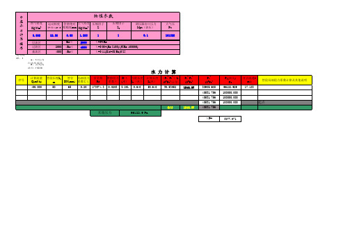 水力计算表格