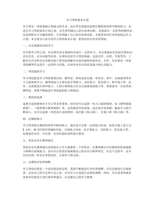 学习琴的基本计划