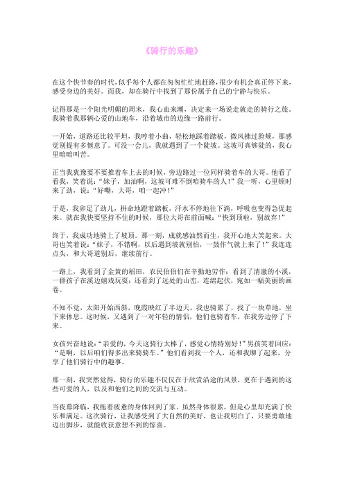 《骑行的乐趣》