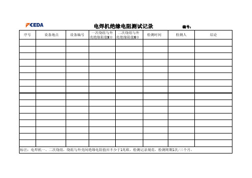 1-电焊机绝缘电阻测试记录