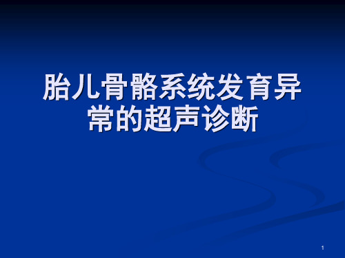 胎儿骨骼系统发育异常超声诊断系列PPT演示幻灯片