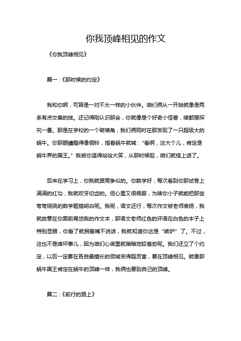 你我顶峰相见的作文