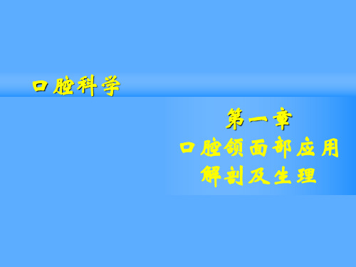 口腔额面部应用解剖及生理