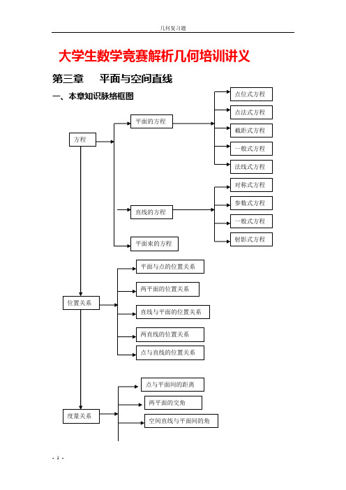 (黄倩霞)大学生数学竞《解析几何》培训讲义