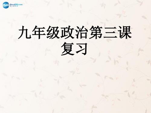 九年级第三课认清基本国情复习课件