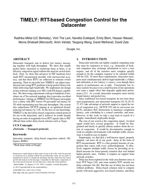 SIGCOMM 2015 TIMELY_RTT-based Congestion Control for the Datacenter