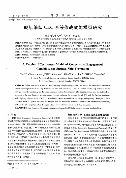 舰艇编队CEC系统作战效能模型研究