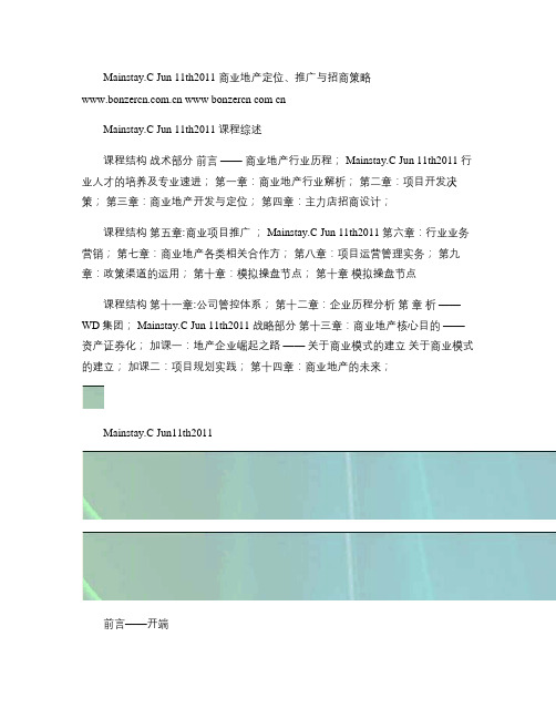 商业地产定位、推广与招商策略_图文.