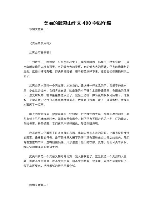 美丽的武夷山作文400字四年级