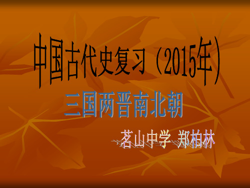 第四单元政权分立与民族融合复习课上课