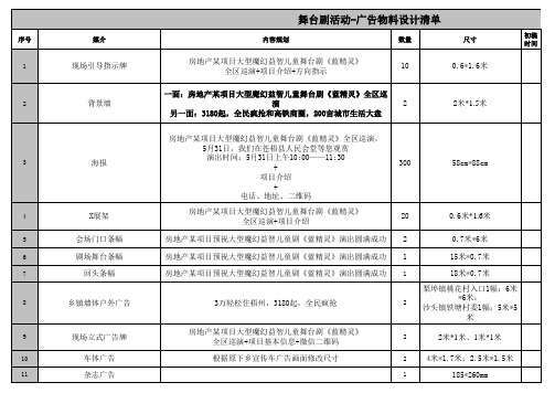 舞台剧活动-广告物料设计清单