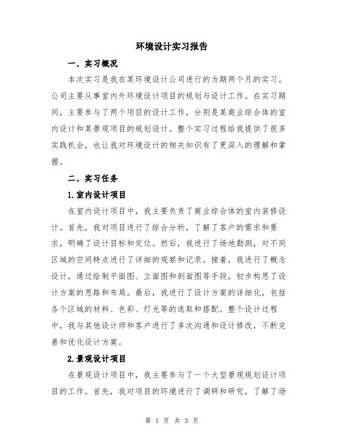 环境设计实习报告