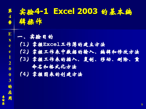 第4章 Excel 2003的应用