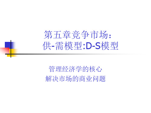 管理经济学-4供需D-S模型