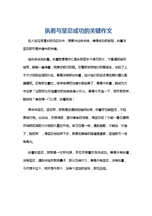 执着与坚忍成功的关键作文