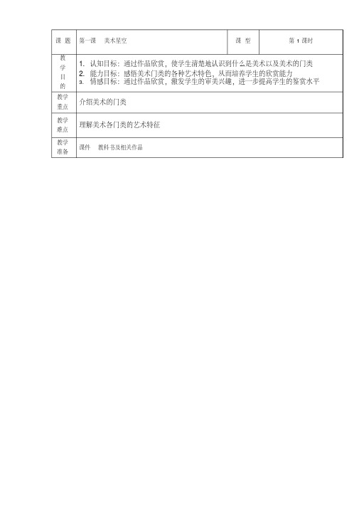 赣美版初中美术七年级上册全册教案