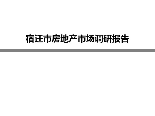 宿迁市房地产场调研报告