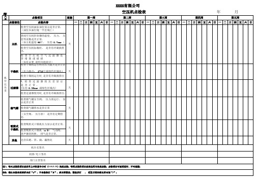 空压机点检表