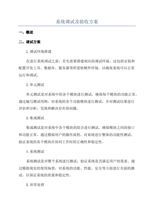 系统调试及验收方案