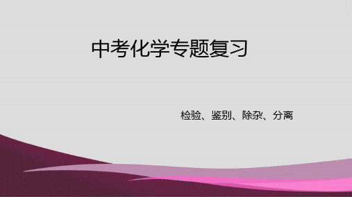 2020年 中考化学复习专题物质的鉴别、检验、除杂