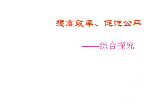 人教版高中政治必修一综合探究《提高效率 促进公平》课件(共17张PPT)