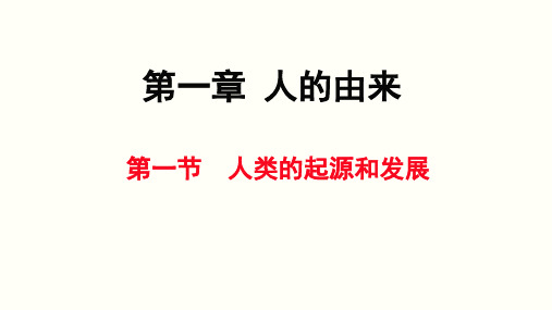 人教版生物七年级下册第一章  人的由来第一节  人类的起源和发展