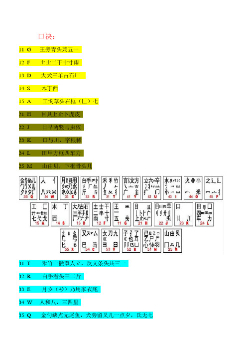 五笔口决