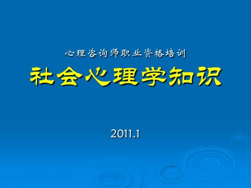 心理咨询师-社会心理学讲义