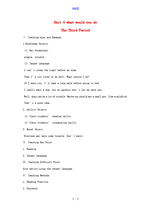 九年级英语全册 Unit 4 what would you do The 3rd Period示范教