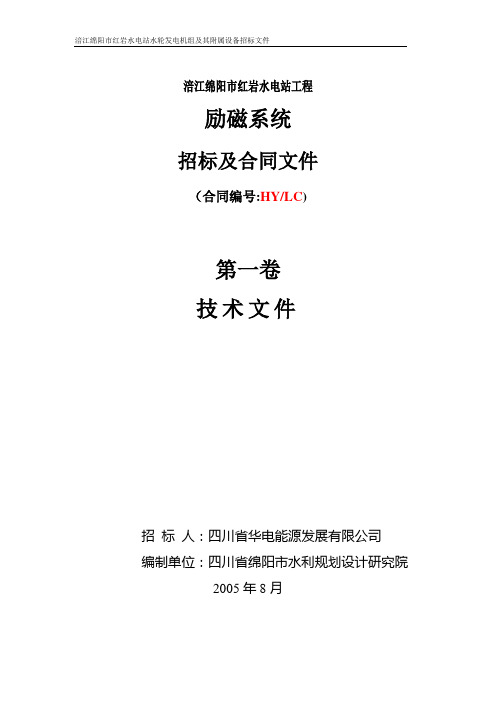 红岩电站励磁系统招标文件(技术)资料