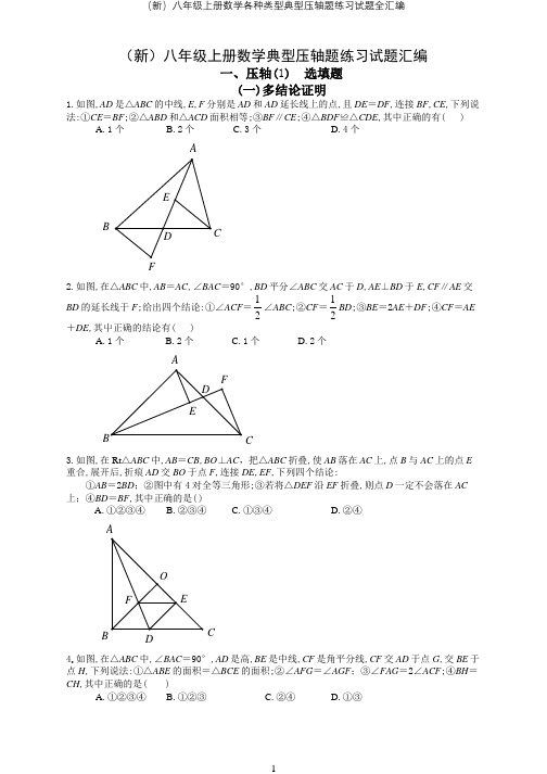 (新)八年级上册数学各种类型典型压轴题练习试题全汇编