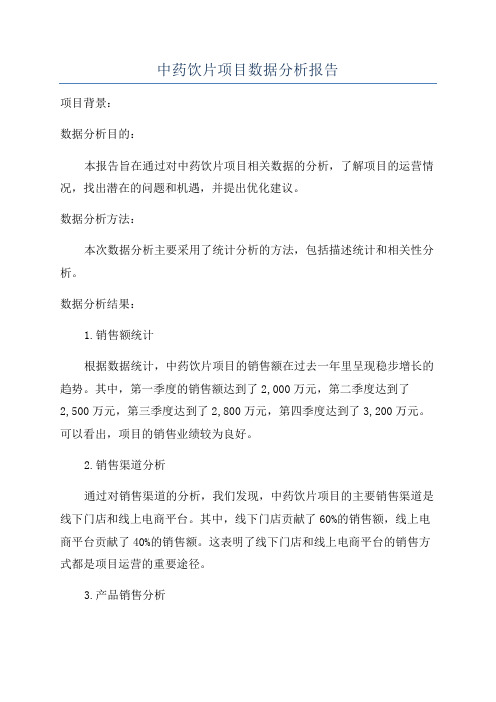 中药饮片项目数据分析报告