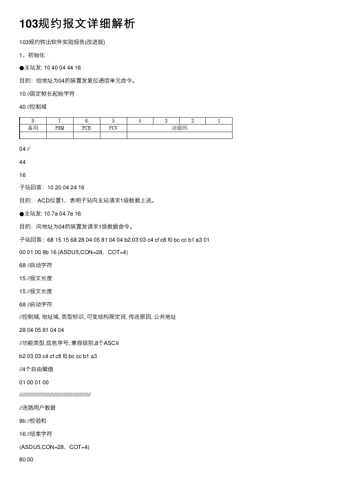 103规约报文详细解析