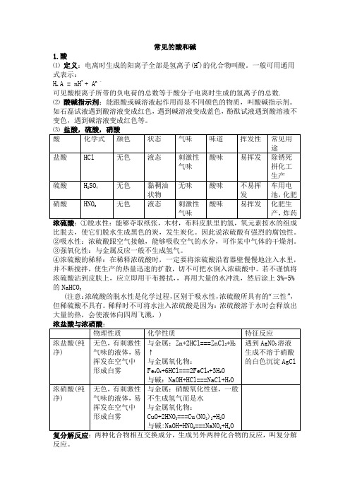 常见的酸和碱