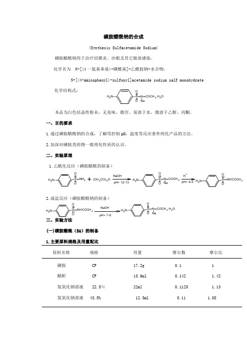 磺胺醋酰钠的合成