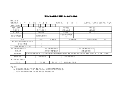 尾盘清算土地增值税申报表