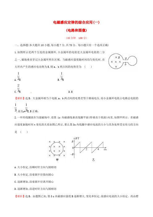 2015届高考物理一轮总复习 电磁感应定律的综合应用课时提能演练 新人教版