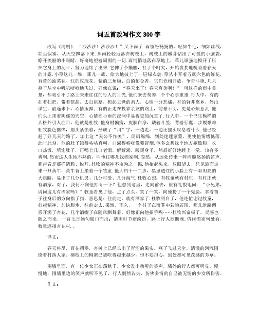 词五首改写作文300字