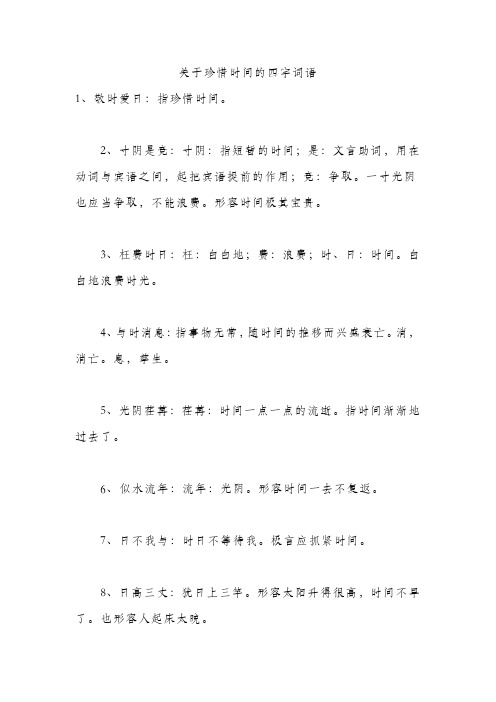 关于珍惜时间的四字词语