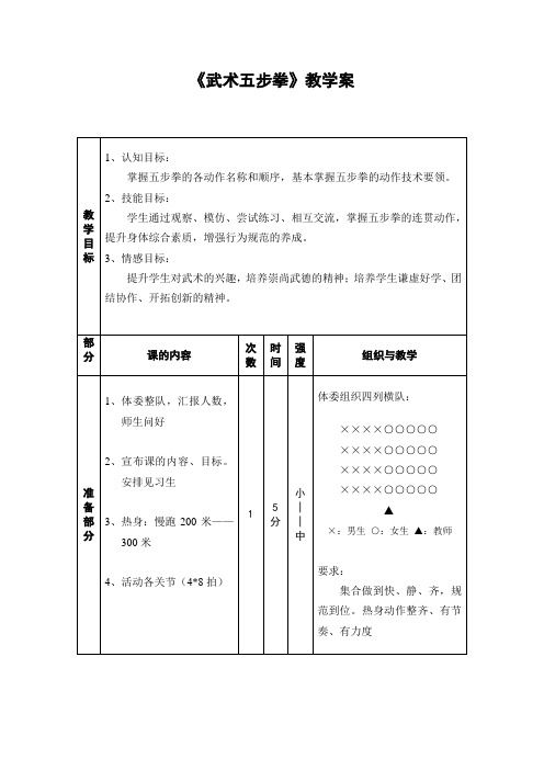 武术基本功练习和五步拳一