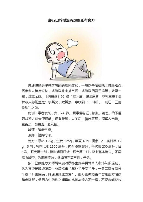 郝万山教授治脾虚腹胀有良方