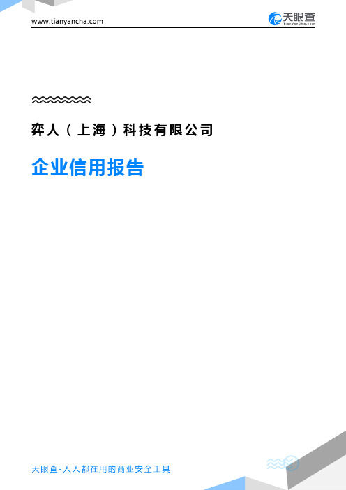 弈人(上海)科技有限公司(企业信用报告)- 天眼查