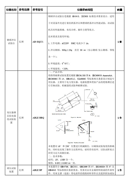 仪器名称