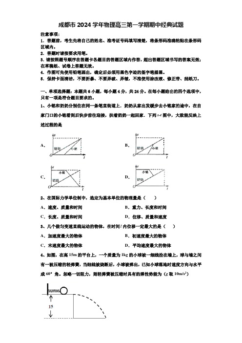 成都市2024学年物理高三第一学期期中经典试题含解析