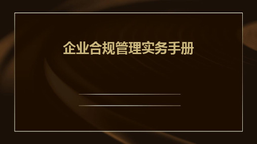 2024版企业合规管理实务手册