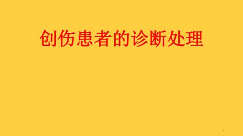 创伤患者的诊断与处理ppt课件