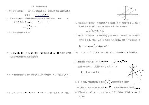 直线的倾斜角与斜率