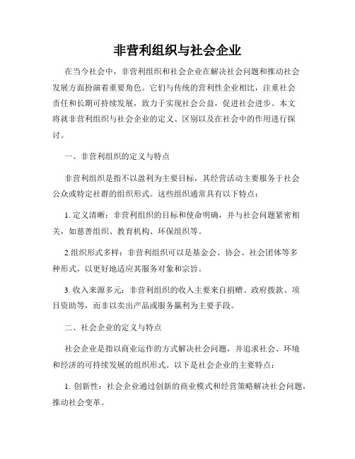 非营利组织与社会企业